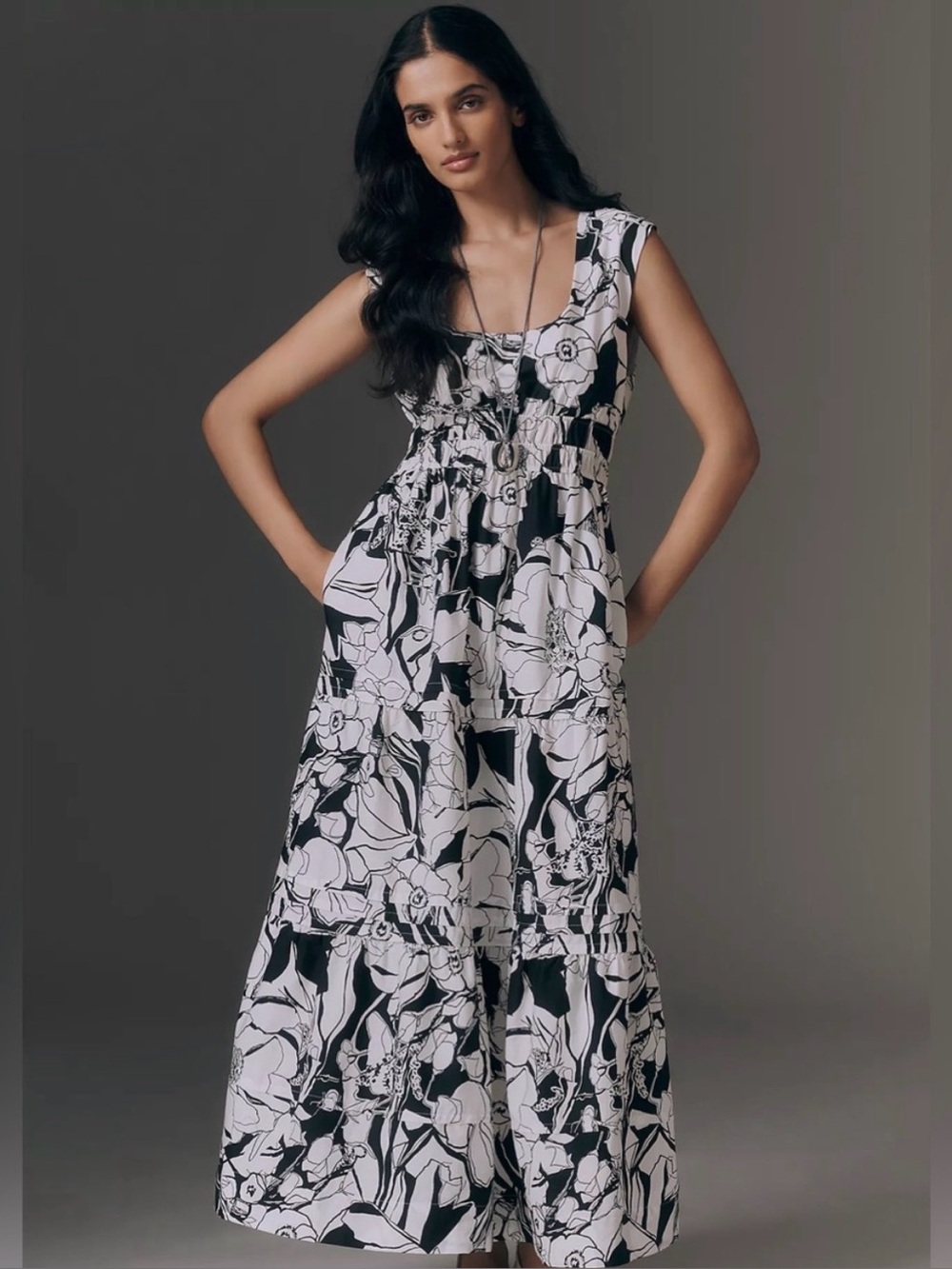Somerset Black & White Floral Dress NWOT
